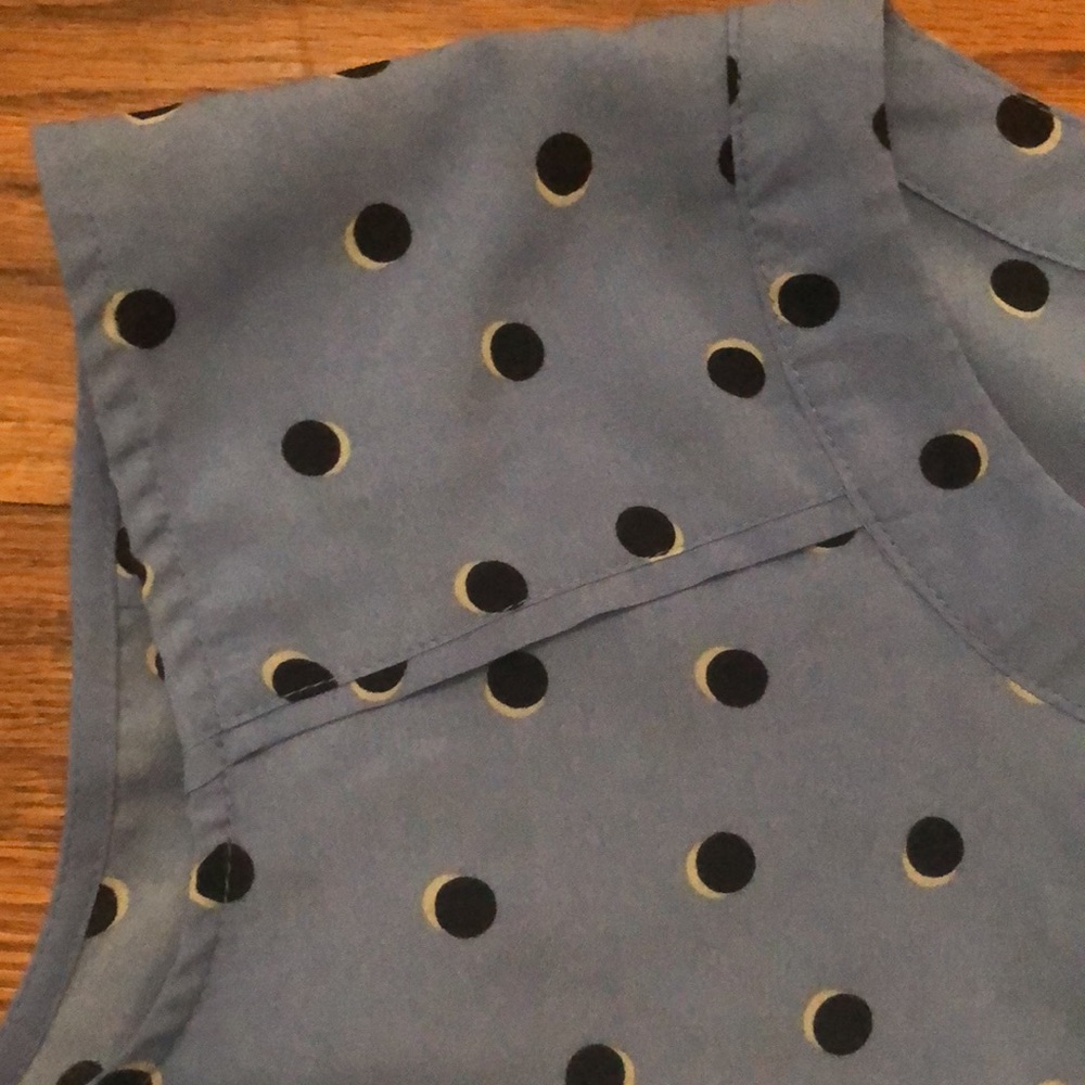 SOLD Lightweight, Blue Maternity Blouse with Waist Tie - Picture 3 of 5